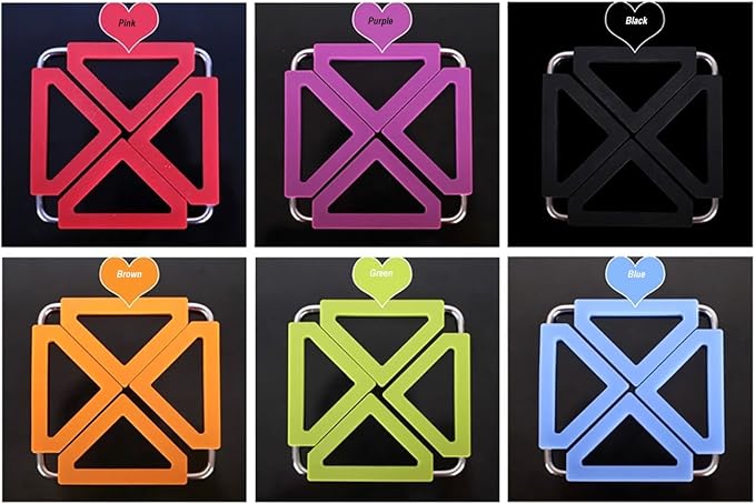 Tenta Kitchen Silicone & Stainless Steel Hot Pot Holder, Trivet Mat for Home Kitchen, Non-Stick/Non-Slip, Insulated, for Table Pad, Bowl Mats, Iron pot, Plate and Coasters
