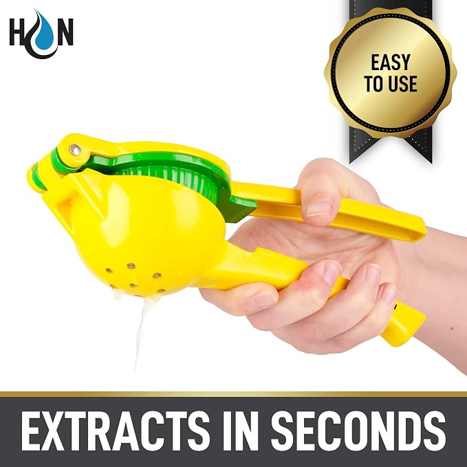 Hydration Nation 2-in-1 Lemon Squeezer - Manual Citrus Juicer For Lemons & Limes - Handheld Metal Lemon Juicer Extracts Citrus Juices