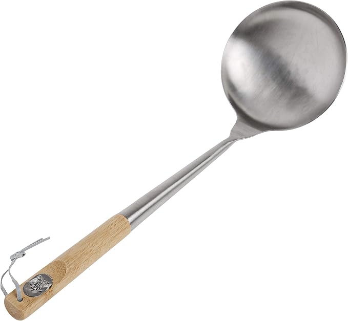 Tablecraft Wok Spoon with Bamboo Handles, 16", Brown