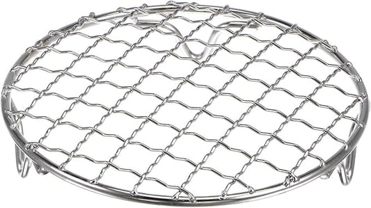 HARFINGTON Round Cooking Rack 5-inch 201 Stainless Steel Cross Wire Barbecue Grill Net with 20mm Legs for Cooking Baking Steaming BBQ