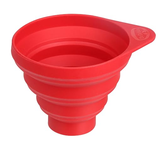 Dr.Oetker Funnel Flexxibel of Silicone Foldable in red, 8 x 8 x 10 cm