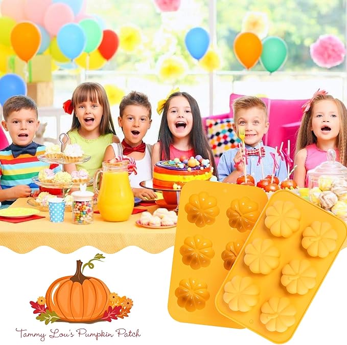 Silicone Pumpkin Mold, 3 Pack Pumpkin Soap Molds Fall Baking Molds for Muffin Cake Pop Jello Chocolate Bomb Fall Bath Bomb Moulds, 3D Thanksgiving Molds for Making Autumn Wax Candle
