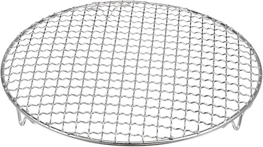 HARFINGTON Round Cooking Rack 10.4-inch 201 Stainless Steel Cross Wire Barbecue Grill Net with 20mm Legs for Cooking Baking Steaming BBQ