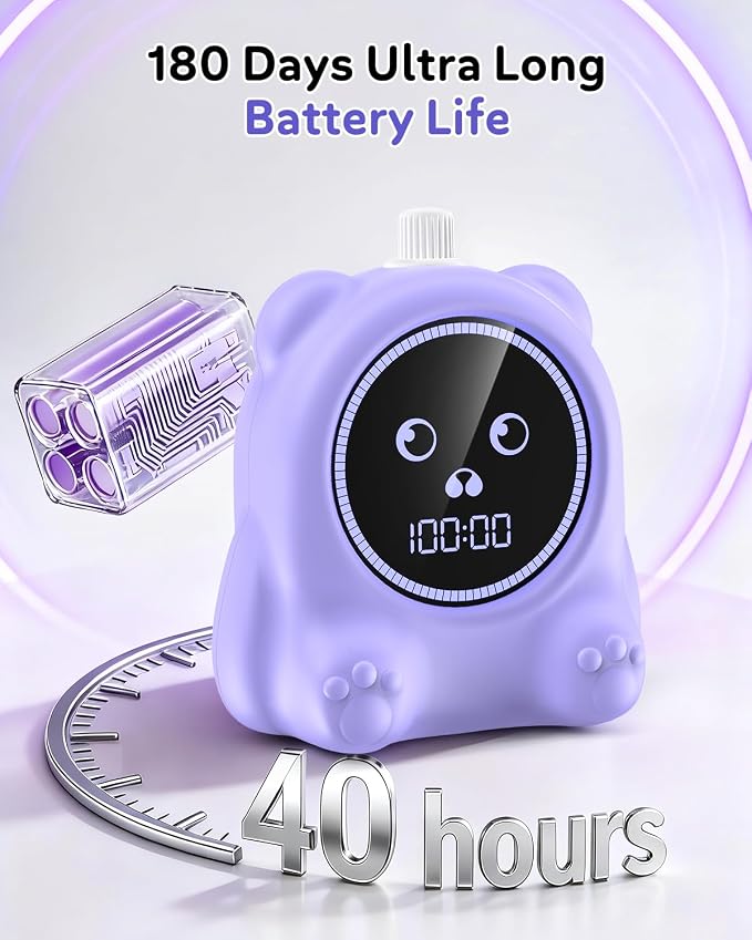 Visual Timer for Kids, 100 Min Digital Timer with Paused, Rechargeable Countdown/Up Timers, 3 Alarm, Silent, Vibrate & Sound Mod, Productivity Timers for ADHD, Classroom, Teacher, Exercise, Study