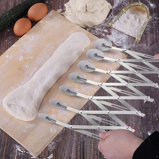 Fdit Folding Stainless Steel Pizza Roller Cutter Wheel Pastry Kitchen bakery Tool