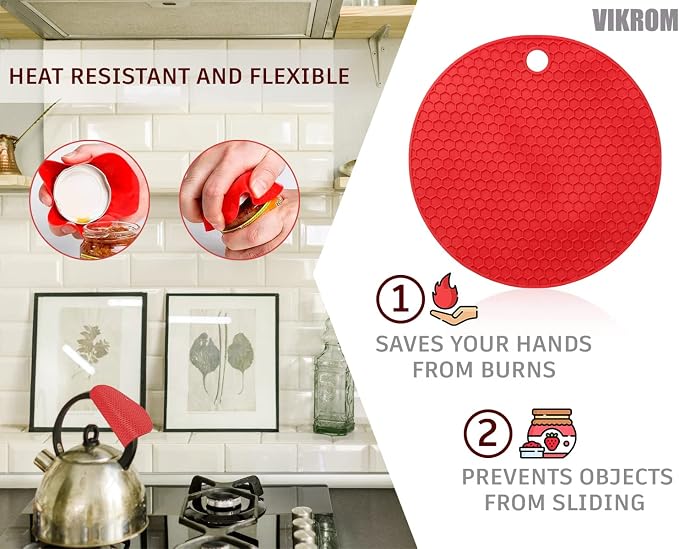 Silicone Jar Opener Set for Seniors, 2 Openers, Non Slip Rubber Pad | Ergonomic Long Handles Add Extra Leverage for Weak Hands - Opens Twist Off Caps Up to 2.7 Inch Wide, Sauce and Canning Jars