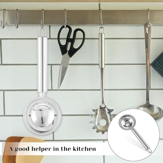 Andibro Stainless Steel Egg Separator - Long Handled Egg Sieve Tool for Kitchen Baking Cooking