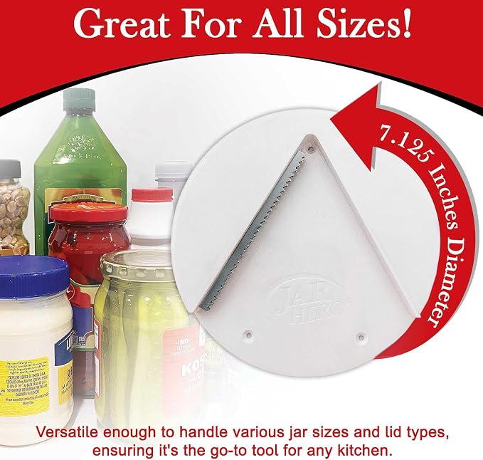 Under Cabinet Jar Lid & Bottle Opener - Opens Any Size Jar - Effortless Jar Opener For Weak Hands & Seniors with Arthritis