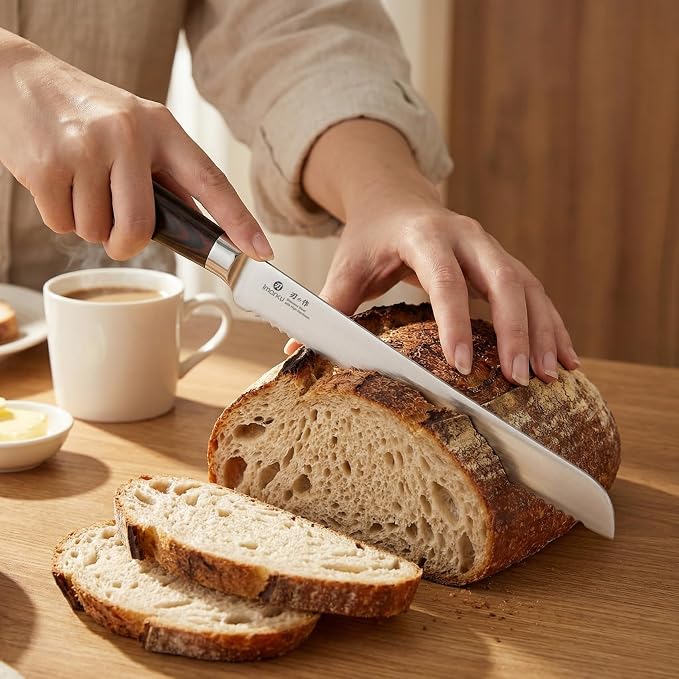 imarku Bread Knife, German High Carbon Stainless Steel Professional Grade Bread Slicing Knife, 10-Inch Serrated Edge Cake Knife, Bread Cutter for Homemade Crusty Bread, Birthday Gift