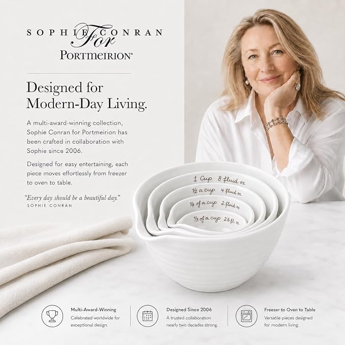 Portmeirion Sophie Conran White Measuring Cups,Set of 4