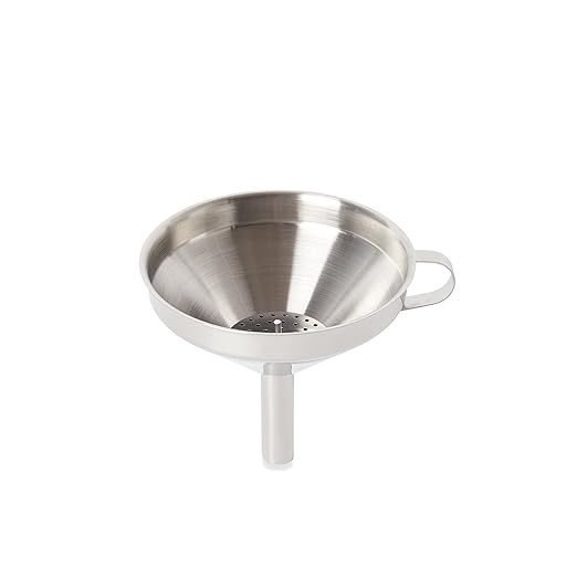 Fox Run Funnel with Removable Strainer, Stainless Steel, 5 x 5 x 4.75 inches