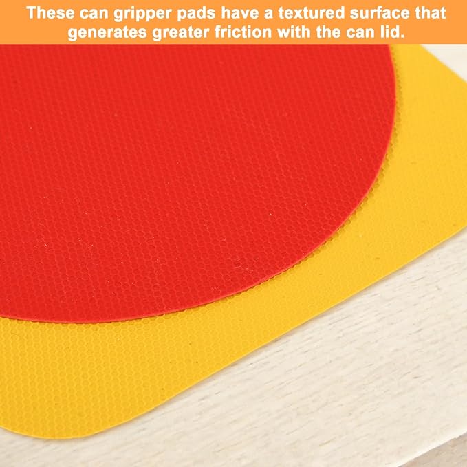 LUTER 4pcs Jar Opener Gripper Pad for Seniors with Weak Hands, Rubber | Multi-function Silicone Bottle Opener Lid Cap Rubber Gripper Pads Kitchen Coasters Gadgets, Yellow, Red