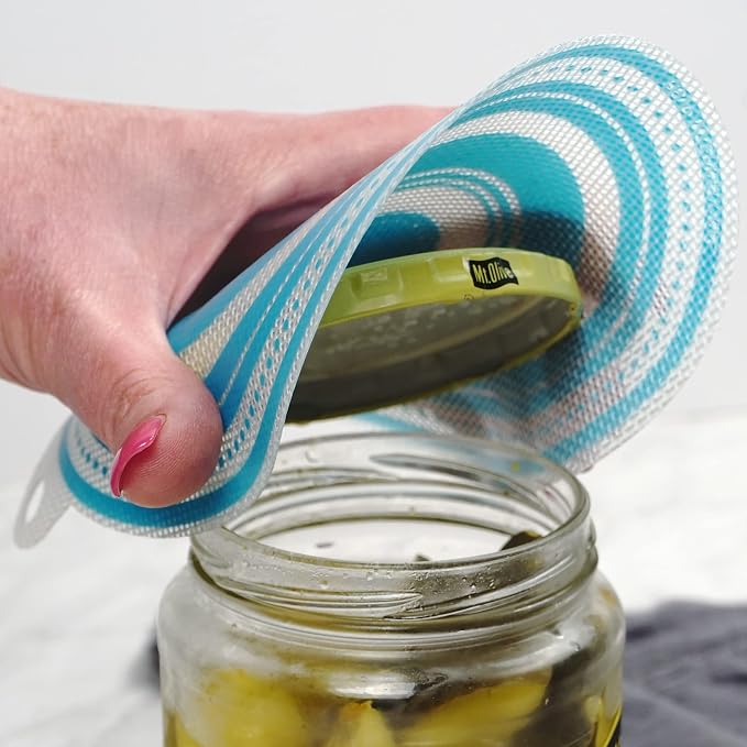 RSVP International Silicone Multi-Purpose Kitchen Tool Jar Opener/Non Skid Pad, 6.5 Round, Turquoise