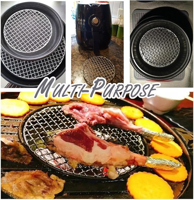 Cooking Rack Round Stainless Steel Dia 5.9" Heavyweight Cross Wire Steaming Cooling Barbecue Rack/Carbon Baking Net/Grill/Pan Grate (150mm/5.9")