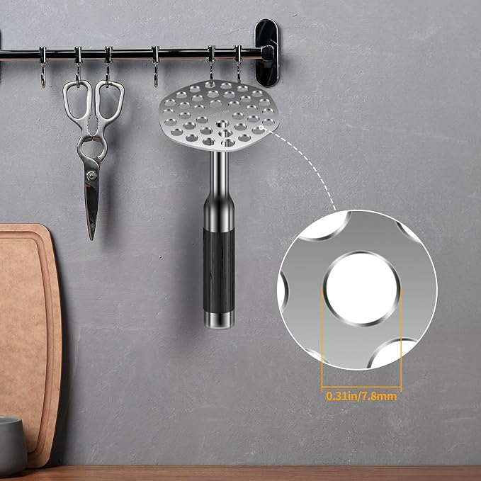 Potato Masher 316 Stainless Steel, Heavy Duty Masher Kitchen Tool & Mashed Potato Masher, Hand Potatoes Masher for Potatoes, Tomatoes, Avocados, Beans, Fruit & Vegetables