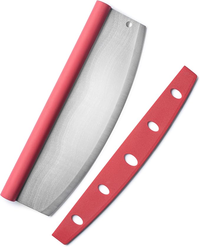 Fantes Rocking Pizza Cutter, Stainless Steel with Blade Guard and Comfort Handle, The Italian Market Original since 1906