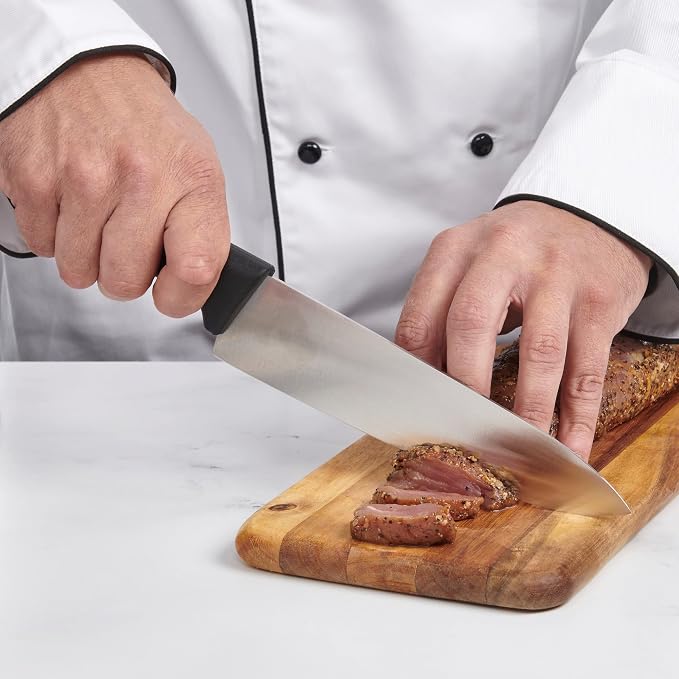 CAT CORA Chef Knife, Professional 8-Inch German Steel Blade For Produce, Meat, Herb Cutting, Ergonomic Soft-Grip Handle, NSF-Certified Kitchen Knife