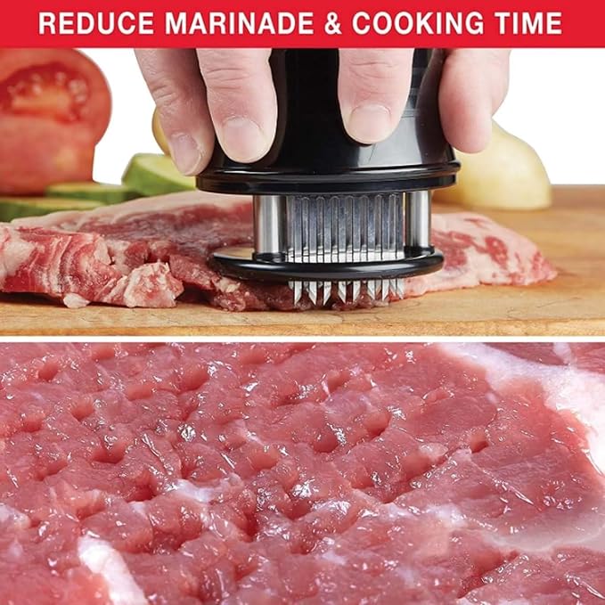 Professional Needle Meat Tenderizer - 56 Stainless Steel Blades Meat Tenderizers, Kitchen Gadget Tool for Cooking Tender Beef, Steak, Chicken, Tenderizing Steak, Pork, BBQ and Fish