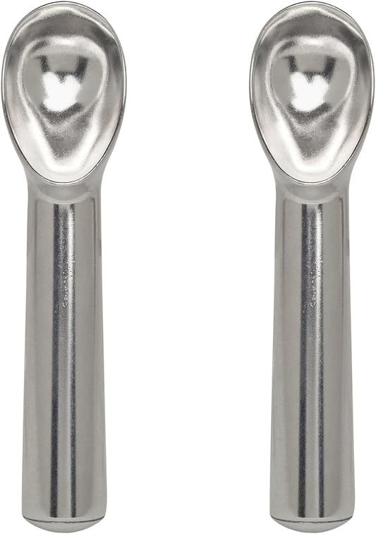HIC Kitchen Anti-Freeze Ice Cream Scoop, Non Toxic Self Defrosting Handle, Easy Release For Ice Cream Gelato Sorbet Frozen Yogurt, Set of 2