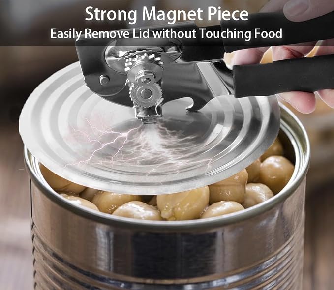 Heavy Duty Manual Can Opener Smooth Edge, Large Turning Knob for Weak Hands | stainless steel,magnetic lids lifting,built-in beer opener,large turning knob,smoothly cutting,kitchen & picnic tool,all cans
