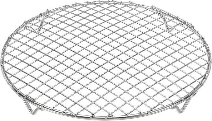 uxcell Round Cooking Rack 11 Inch Dia Stainless Steel Wire Cooling Steamer Rack for Baking Canning Cooking Roasting Cooling Grilling Drying, Silver