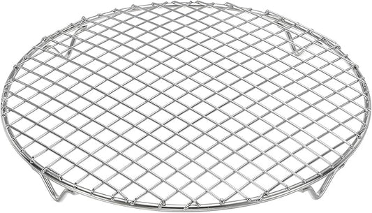 uxcell Round Cooking Rack 11 Inch Dia Stainless Steel Wire Cooling Steamer Rack for Baking Canning Cooking Roasting Cooling Grilling Drying, Silver