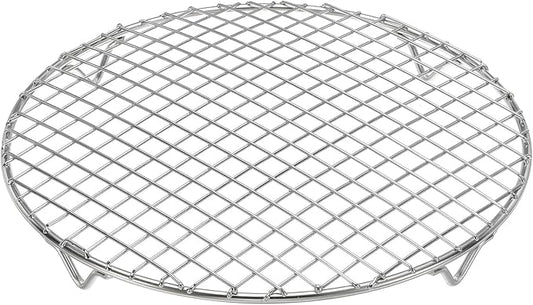 uxcell Round Cooking Rack 8.9 Inch Dia Stainless Steel Wire Cooling Steamer Rack for Baking Canning Cooking Roasting Cooling Grilling Drying, Silver
