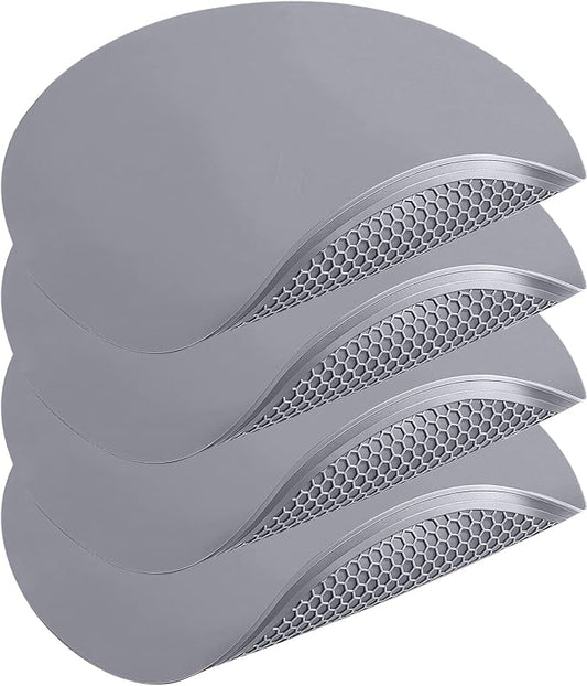 4 Pack 12 Inch Multi-Purpose Silicone Mat, As Drying Mat, Microwave Mat, Trivet, Pot Holder, Placemat, Utensils Rest, Pad for Hot Pans Plates Dishes Kitchen Countertop, Heat Resistant Mat, Light Gray