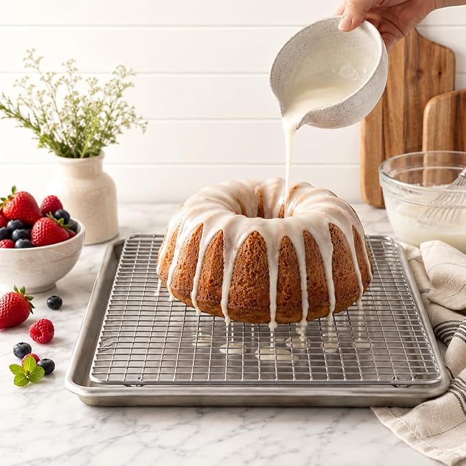 Mrs. Anderson's Baking Professional Cooling Rack, Heavy Duty Steel, Fits Half Sheet Pans, 16.5 x 11.875 x 0.625-Inches