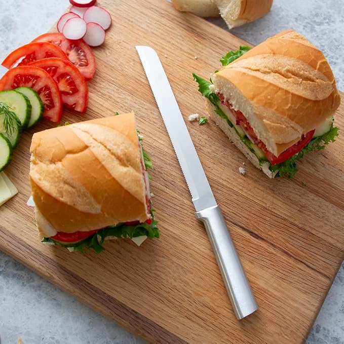 Rada Cutlery 8" Bread Knife (R143), Stainless Steel Serrated Blade, Siver Handle