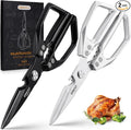 Kitchen Shears 2-Pack Heavy Duty All Purpose Stainless Steel Kitchen Shear Meat Scissors Japanese Cooking Scissor for Food, Sharp Dishwasher Safe Christmas for Men Women With Gifts Box