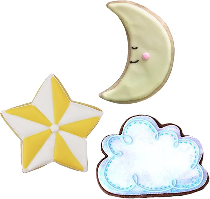 Ann Clark Celestial Cookie Cutters 3-Pc. Set Made in USA, Star, Moon, Cloud