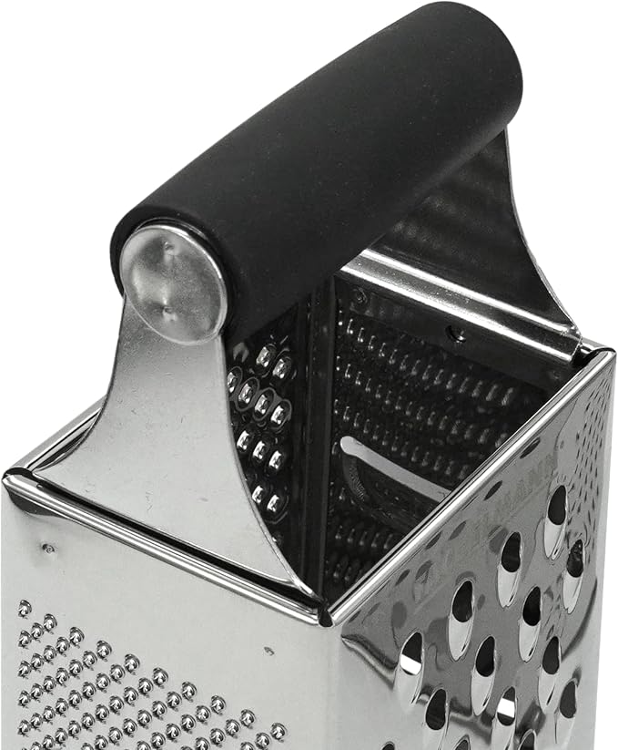 Fackelmann 9.6 x 3.9 x 3.1" "Feel" Stainless Steel/Plastic Pyramid Grater, Silver