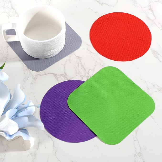 LUTER 4pcs Jar Opener Gripper Pad for Seniors with Weak Hands, Rubber | Multi-function Silicone Bottle Opener Lid Cap Rubber Gripper Pads Kitchen Coasters Gadgets, Purple, Red, Gray, Green
