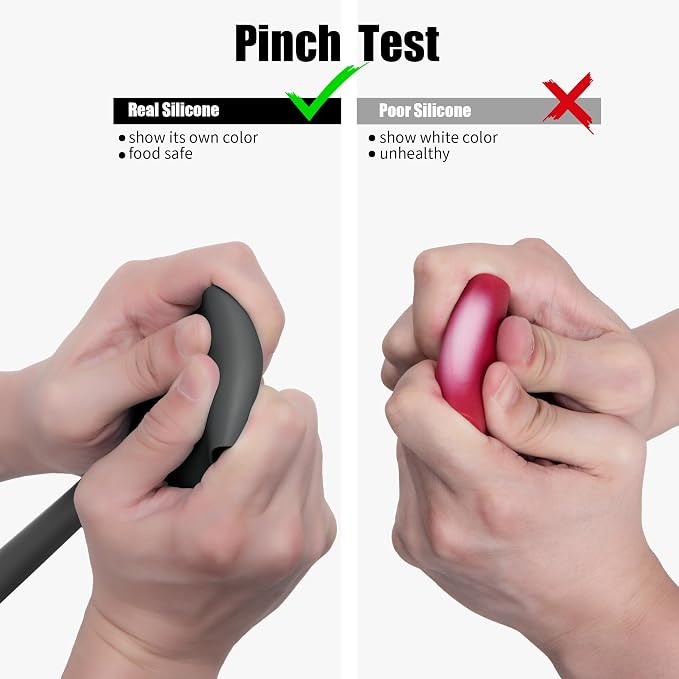 4-Piece Silicone Spatula Scrapers: Doosu 600°F Heat Resistant Food Grade Kitchen BPA Free Rubber Baking Cooking Tool Nonstick Utensil Set for Mixing, Scraping, Folding, Stirring, Serving (Black)