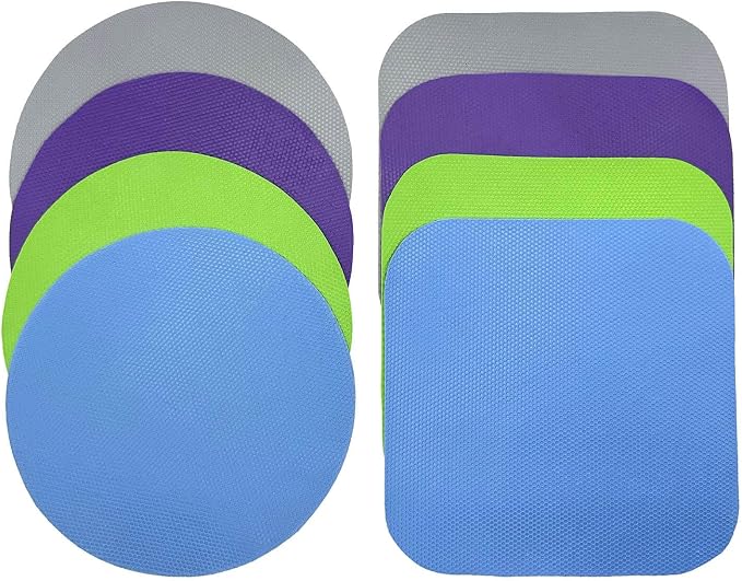 8 Pack Jar Opener Gripper, Rubber Jar Opener Gripper Pad for Seniors with Arthritis, Jar Lid Opener, Bottle Cap Opener for Weak Hands (Blue,Green,Grey,Purple)