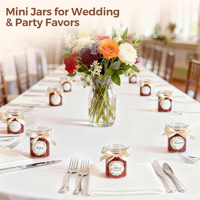 ComSaf Small 8 oz Glass Jars with Airtight Lids 12 Pack Jam Pantry | Jelly jars, Sourdough discard, Spices crafts, Pantry organization, Small size, Kitchen cabinet storage, Sourdough starter