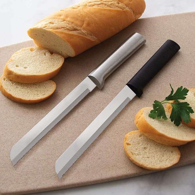 Rada Cutlery 6" Bread Knife (R136), Stainless Steel Serrated Blade, Silver Handle, Pack of 2