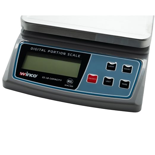 Winco 6 1/2" Clear Digital Portion Scale | Precision weighing up to 22 lb, Backlit lcd display, Field calibration, Dual power options