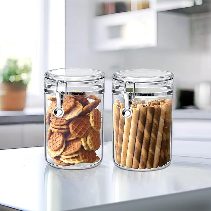 Cathy - 56-Ounce Plastic Canister (Set of 3), Plastic Airtight Food Container, Stackable for Pantry Storage, BPA-Free and Shatter-Proof, Perfect for Home and Commercial Use