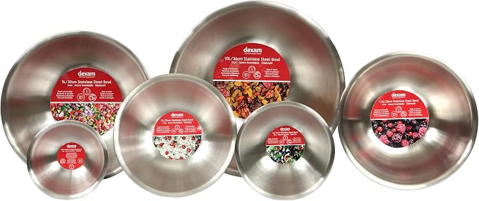 Dexam 17830426 Stainless Steel mixing bowl, 3.5 Litre, Silver