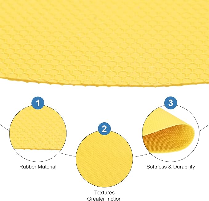uxcell 3Pcs Rubber Jar Opener Grippers Pads, Multi-function Heat-insulated Non-Slip Grippers Pads for Jars, Kitchen Tool for Easy Opening (Yellow, Circle)