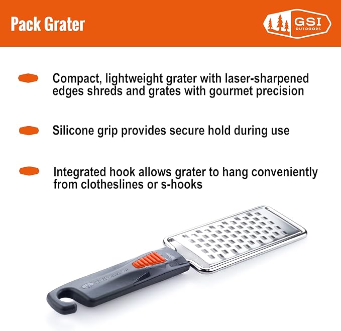 GSI Outdoors Pack Grater - Portable Grater for Food, Cheese, Vegetables & Fruit - Backpacking, Camping & Travel