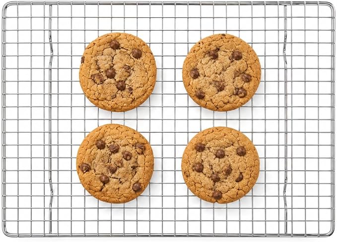 Mrs. Anderson's Baking Professional Cooling Rack, Heavy Duty Steel, Fits Quarter-Size Sheet Pans, 12 x 8.5 x 0.5-Inches
