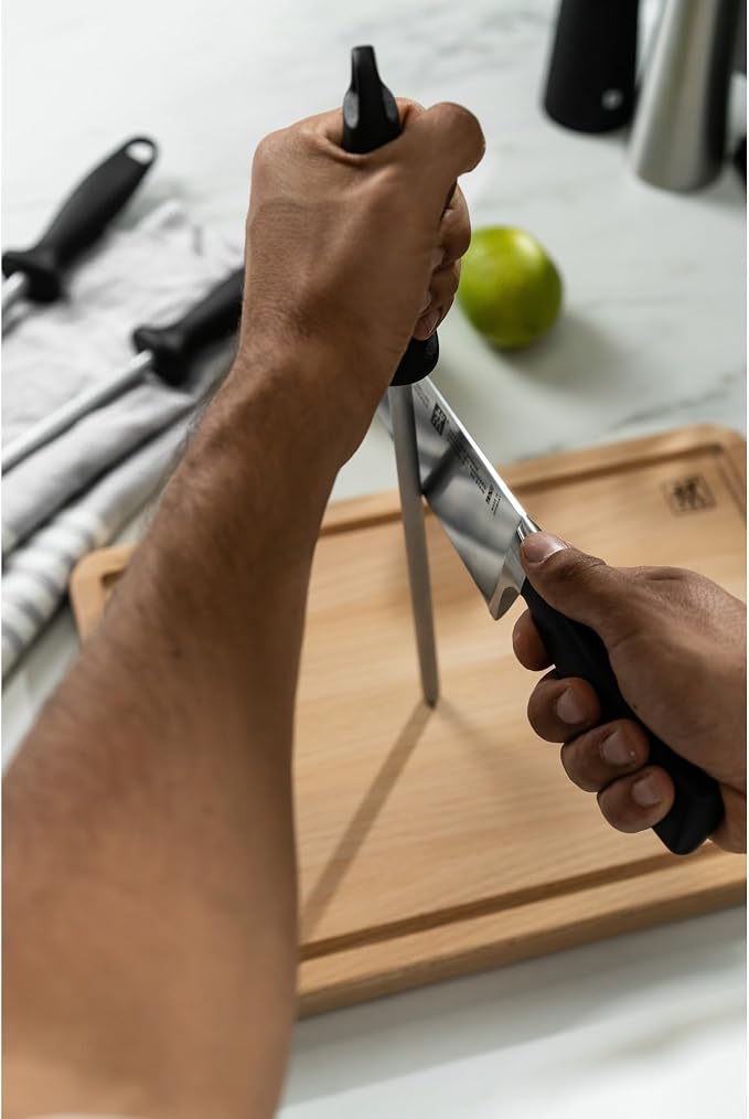 ZWILLING J.A. Henckels 32576-230 Poly Sharpening Steel, 9", Black/Stainless Steel