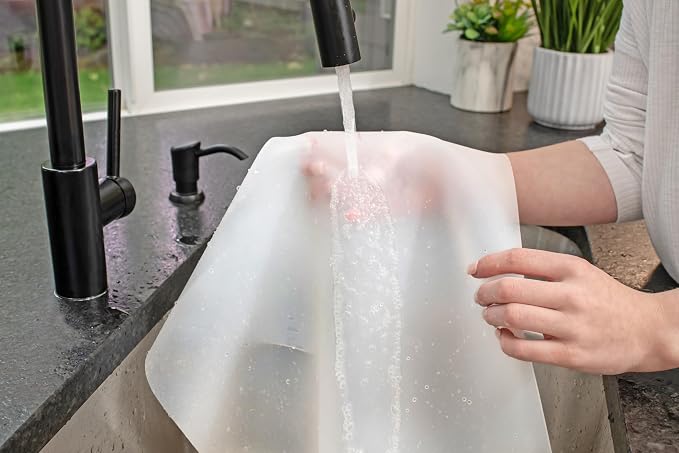GASARÉ, Set of 2, Extra Large, Thick, Silicone Mats for Kitchen Counter, Heat Resistant Mats, Countertop Protector, Non-Slip, Easy to Clean, 25 x 17 Inches x 1.4mm, Semi-Transparent
