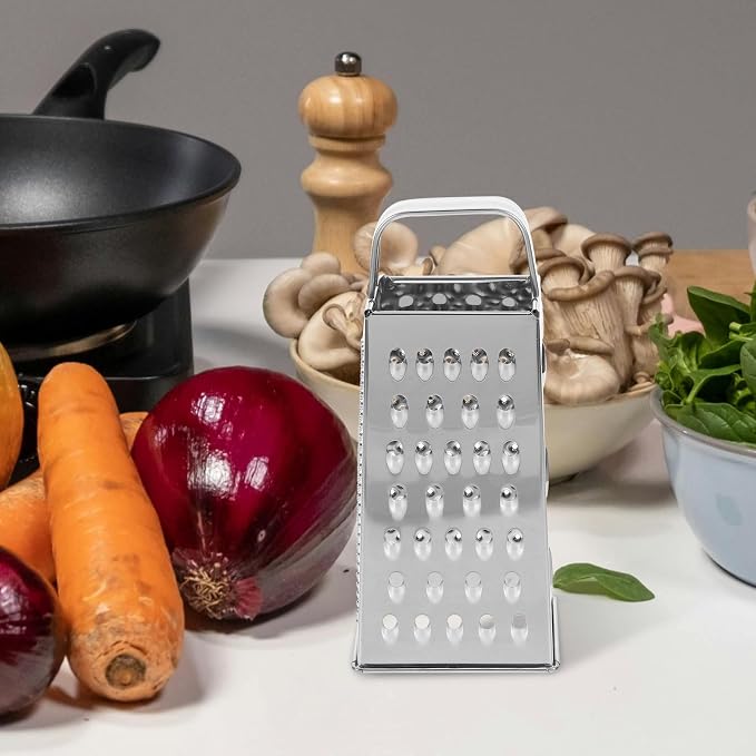SHERCHPRY Vegetable Slicer Box Grater Cheese Graters Stainless Steel Vegetable Shredder Mandoline Slicer Nuts Kitchen Shredder Zester 8inch Cheese