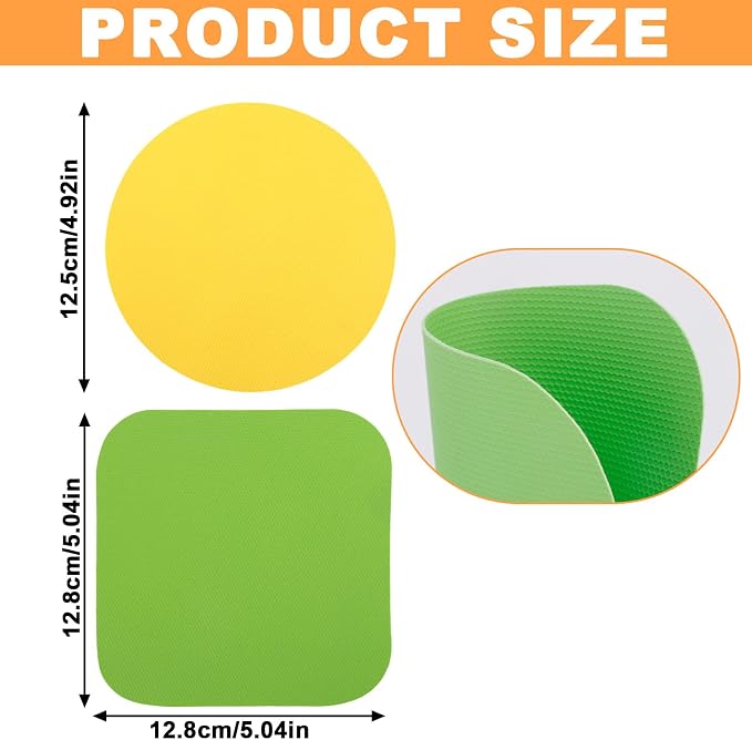 LUTER 4pcs Jar Opener Gripper Pad for Seniors with Weak Hands, Rubber | Multi-function Silicone Bottle Opener Lid Cap Rubber Gripper Pads Kitchen Coasters Gadgets, Yellow, Green
