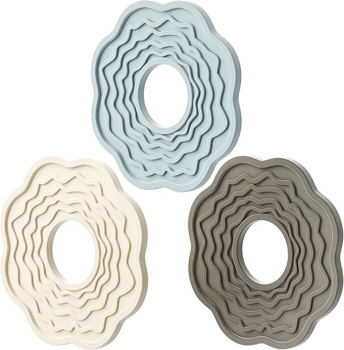 Silicone Trivets for Hot Dishes, Pots and Pans, 8 Inch Hot Pads for Kitchen | Aesthetic heat-resistant mats for cookware and serveware; use as pot holders to shield hands, countertops and dining tables