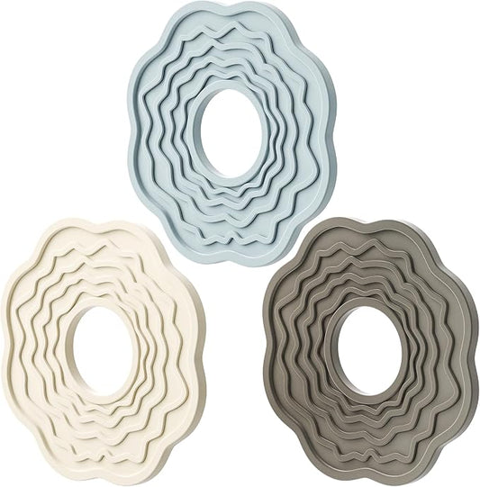 Silicone Trivets for Hot Dishes, Pots and Pans, 8 Inch Hot Pads for Kitchen | Aesthetic heat-resistant mats for cookware and serveware; use as pot holders to shield hands, countertops and dining tables